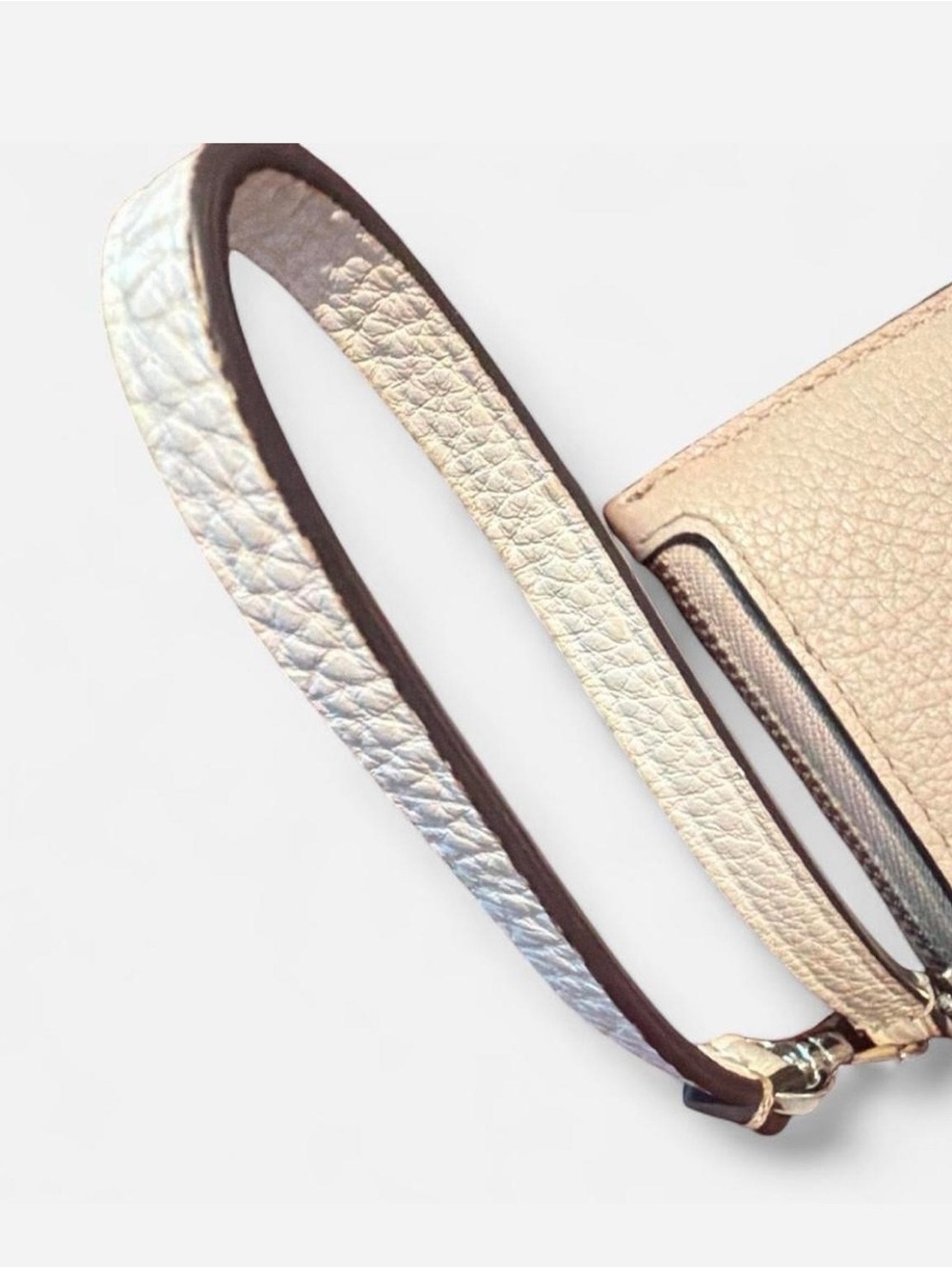 kate spade Two-Tone Cream and Light tan Pebbled Leather Wristlet - Picture 6 of 8